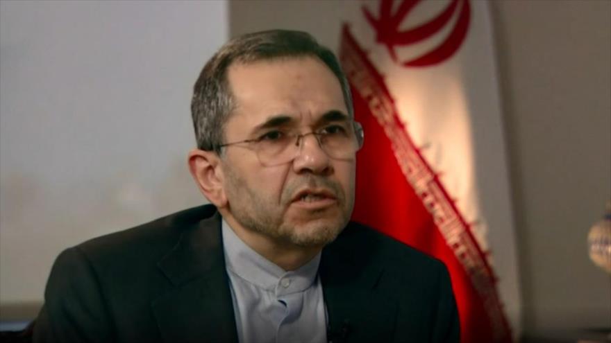 El embajador de Irán ante la ONU, Mayid Tajt Ravanchi, habla con la cadena británica BBC, en Nueva York (EE.UU.), julio de 2019.