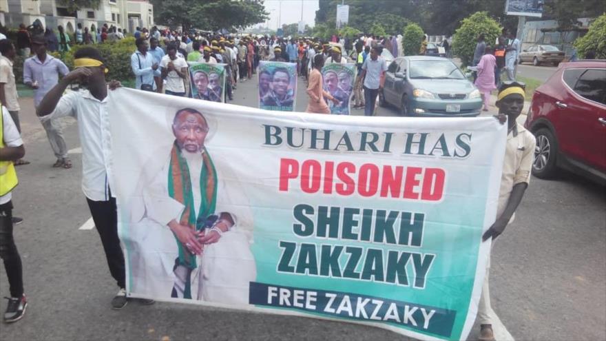 Una manifestación en contra de la detención del clérigo nigeriano Ibrahim al-Zakzaky, en Abuya, capital de Nigeria, 10 de julio de 2019.