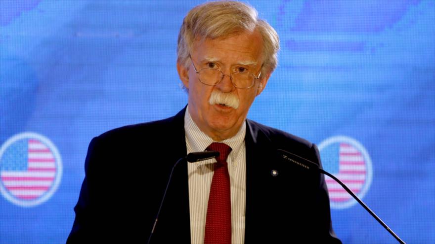 El asesor de Seguridad Nacional de EE.UU., John Bolton, en los territorios ocupados palestinos, 25 de junio de 2019. (Foto: AFP).