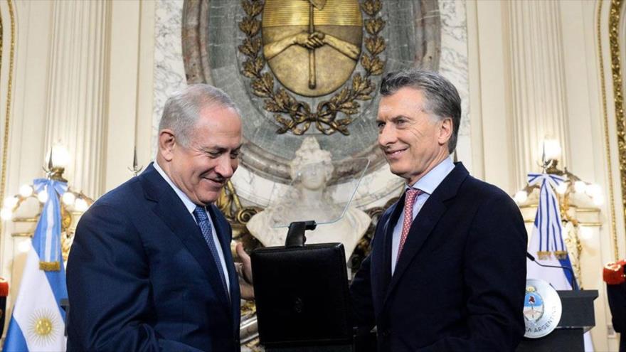 El presidente de Argentina, Mauricio Macri, y el premier israelí, Benjamín Netanyahu, en Buenos Aires, capital argentina, 12 de septiembre de 2017.