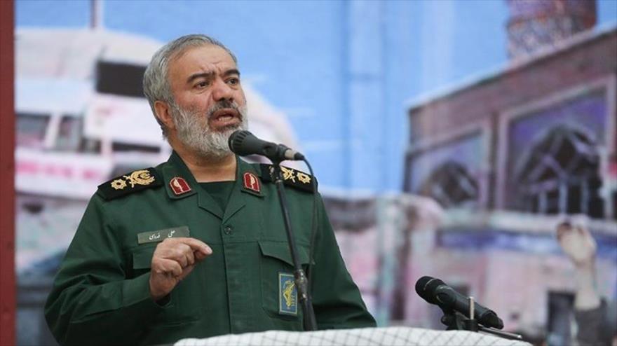 El comandante en jefe adjunto del Cuerpo de Guardianes de Irán (CGRI), Ali Fadavi, durante una ceremonia en Teherán, 23 de mayo de 2019.