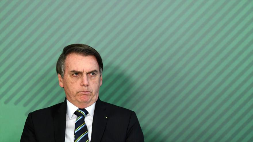El presidente brasileño, Jair Bolsonaro, en un acto, 9 de abril de 2019. (Foto: AFP)