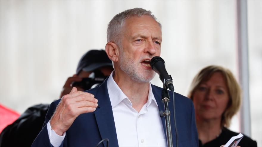 El líder laborista británico, Jeremy Corbyn, en una protesta contra la visita del presidente de EE.UU., Donald Trump, 4 de junio de 2019. (Foto: AFP)