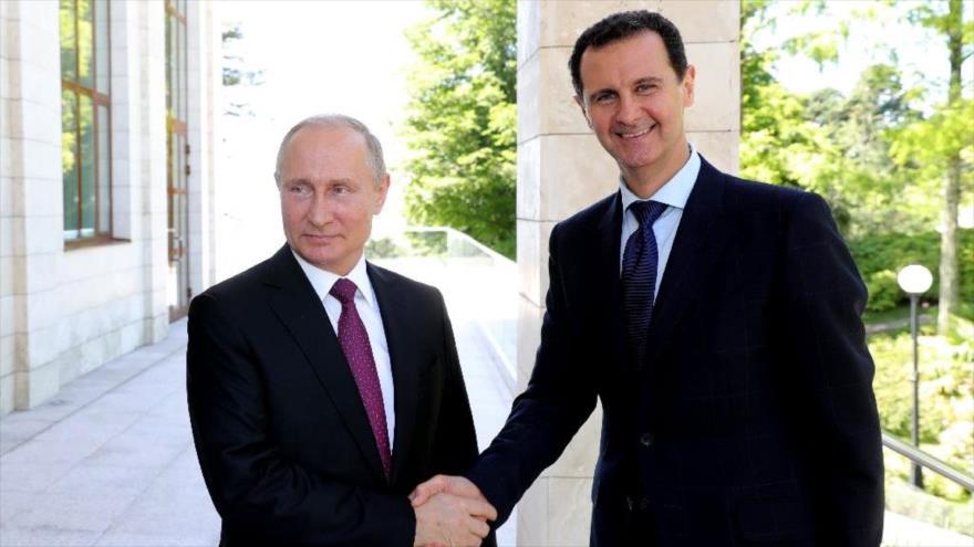 Putin reafirma a Al-Asad el apoyo incondicional de Rusia a Siria | HISPANTV