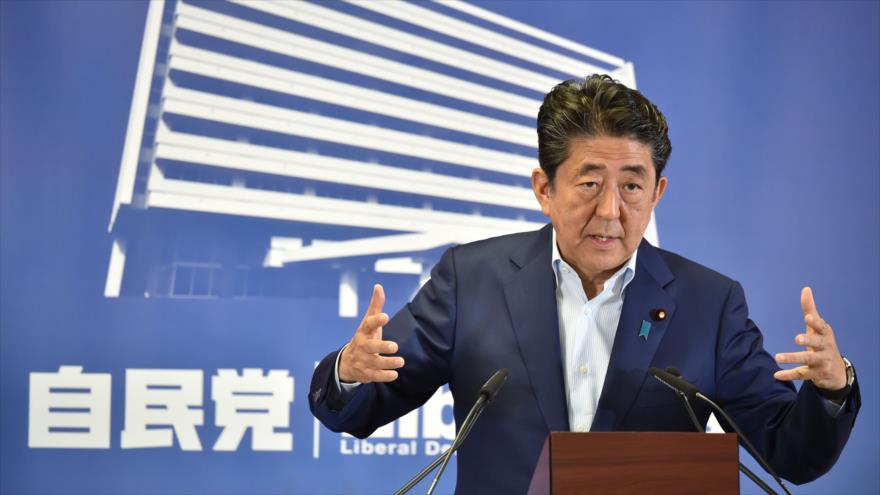 El premier japonés, Shinzo Abe, habla en una conferencia de prensa en Tokio, capital nipona, 22 de julio de 2019. (Foto: AFP)