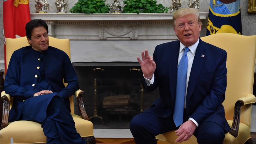 El presidente de EE.UU., Donald Trump, junto al primer ministro de Paquistán, Imran Jan, en la Casa Blanca, Washington, 22 de julio de 2019. (Foto: AFP)