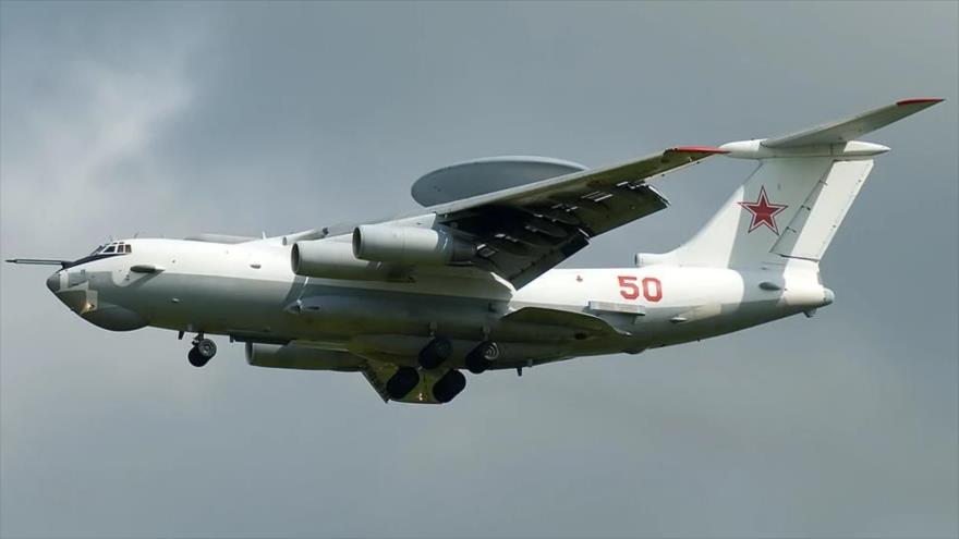 Un avión A-50 de alerta temprana y control aerotransportado de Rusia.