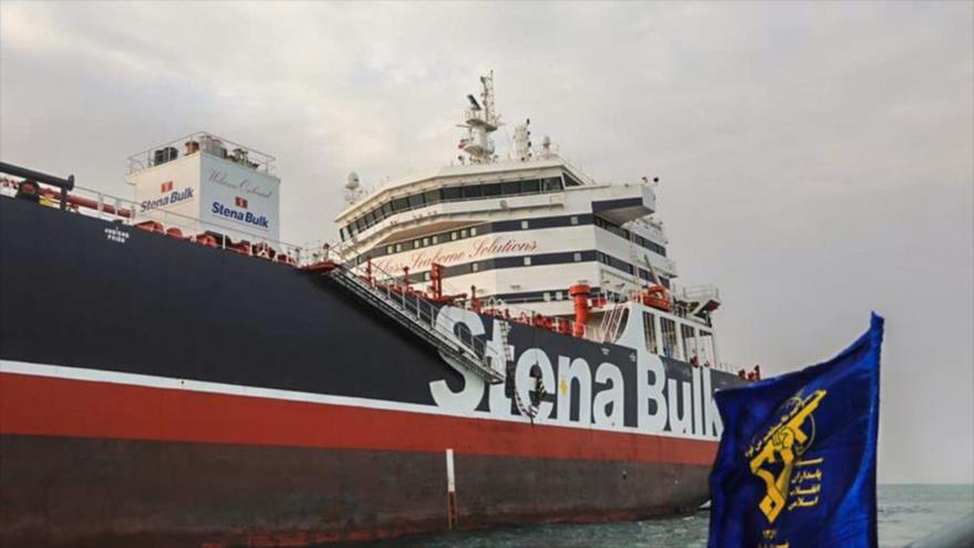 Petrolero británico Stena Impero en el puerto de Bandar Abás, sur de Irán, 22 de julio de 2019. (Foto: AFP)
