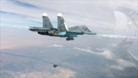 Aviaciones de Rusia y Siria atacan a terroristas en Hama e Idlib