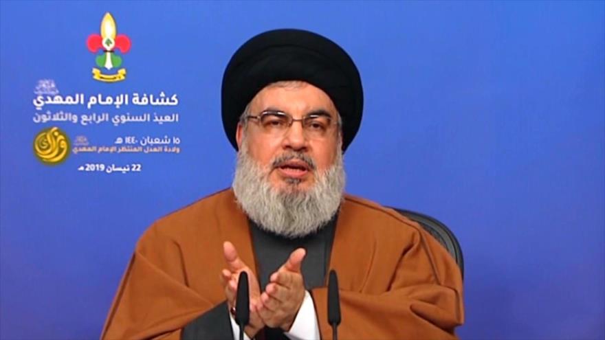 El secretario general del Movimiento de Resistencia Islámica de El LÃbano (Hezbolá), Seyed Hasan Nasralá, 22 de abril de 2019.