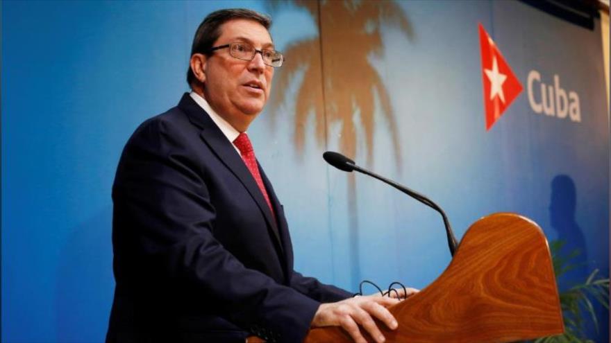 El ministro de Exteriores de cuba, Bruno Rodríguez, en una conferencia de prensa en la Habana (capital cubano), el 19 febrero de 2019. (Foto: AFP)