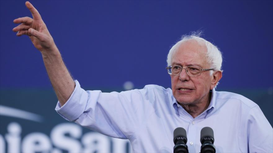 El senador estadounidense Bernie Sanders durante un acto de campaña en California (oeste de EE.UU.), 26 de julio de 2019. (Foto: AFP)