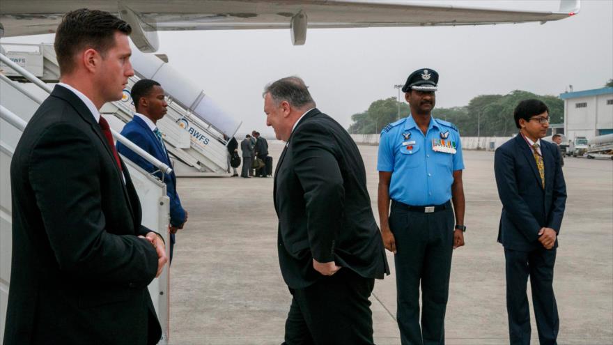 El secretario de Estado de EE.UU., Mike Pompeo, en una visita a La India, 27 de junio de 2019. (Foto: AFP)