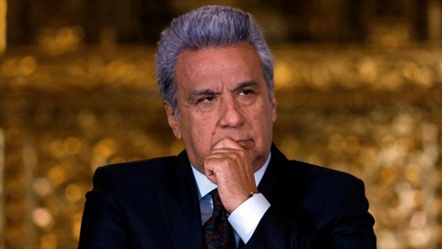 El presidente de Ecuador, Lenin Moreno, en una conferencia de prensa en Quito (capital ecuatoriano), 16 de agosto de 2018. (Foto: AFP)