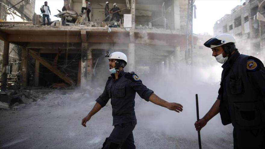  Los llamados cascos blancos que operan en Siria.
