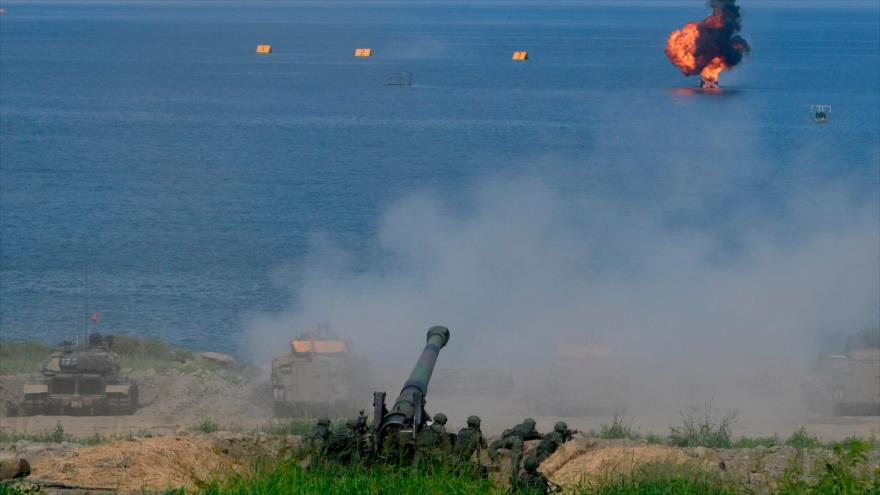 El simulacro militar ‘Han Kuang’ en el condado de Pingtung, en el sur de Taiwán, 30 de mayo de 2019. (Foto: AFP)