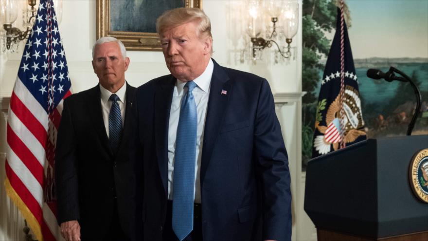 El presidente de EE.UU., Donald Trump, y el vicepresidente Mike Pence, en la Casa Blanca, 5 de agosto de 2019. (Foto: AFP)