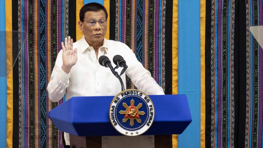 El presidente de Filipinas, Rodrigo Duterte, ofrece un discurso en Manila, la capital, 22 de julio de 2019. (Foto: AFP)