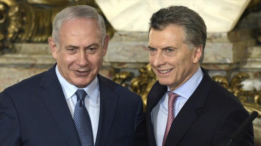 El presidente argentino, Mauricio Macri (dcha.), y el premier israelí, Benjamín Netanyahu, en Buenos Aires, septiembre de 2017.