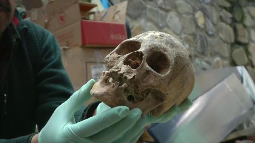 Un cráneo humano de 500 años de antigüedad encontrado en Bolivia.
