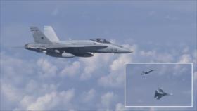 Cazas rusos alejan a F-18 de OTAN de avión de ministro de Defensa