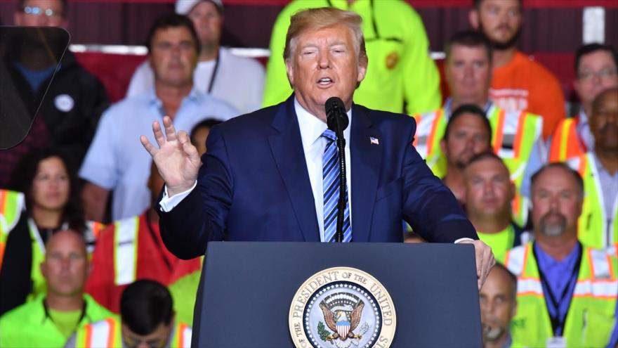 El presidente de EE.UU., Donald Trump, habla en un acto realizado en Pensilvania (EE.UU.), 13 agosto de 2019. (Foto: AFP)