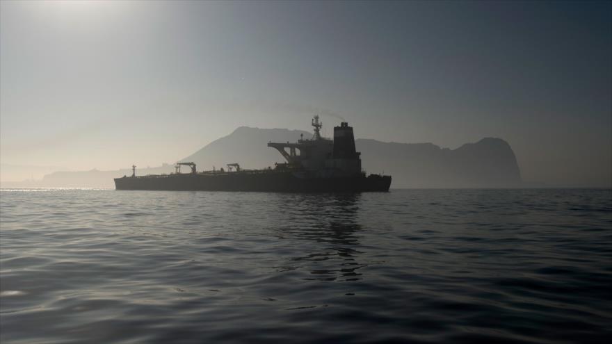 El petrolero Grace 1, cargado con crudo iraní, en las aguas de Gibraltar, 15 de agosto de 2019. (Foto: AFP)