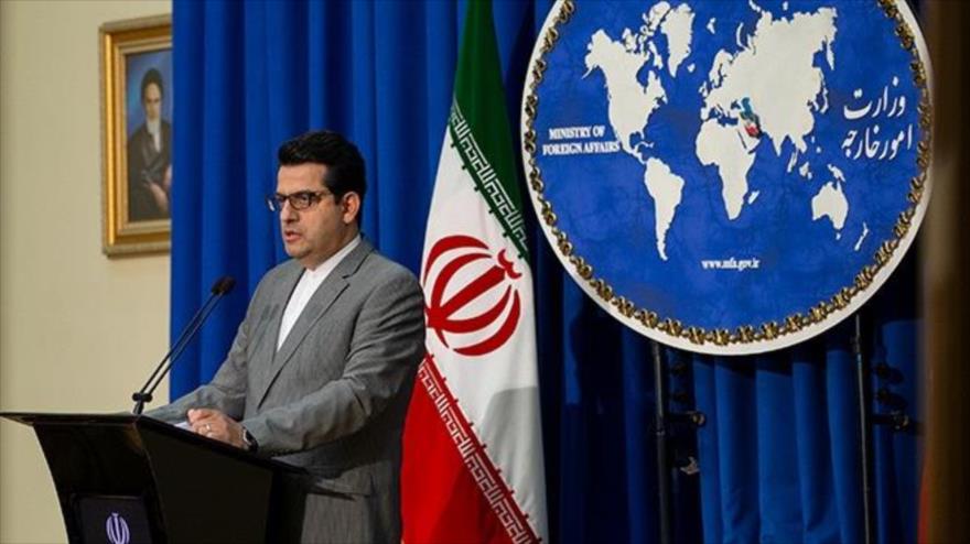 El portavoz de la Cancillería de Irán, Seyed Abás Musavi, en una conferencia de prensa en Teherán, la capital, 19 de agosto de 2019. (Foto: Fars)