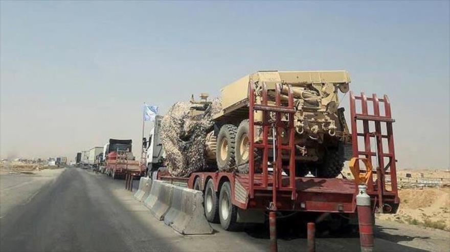 Un convoy de ayudas enviado por la llamada coalición internacional, liderada por EE.UU., a los kurdos en Siria. 