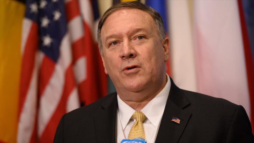 El secretario de Estado de EE.UU., Mike Pompeo, habla ante periodistas tras una reunion del Consejo de Seguridad, 20 de agosto de 2019. (Foto: AFP)