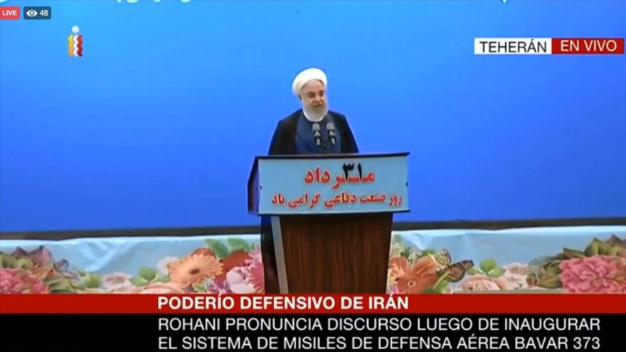 Rohani ofrece discurso tras presentar sistema antiaéreo iraní | HISPANTV