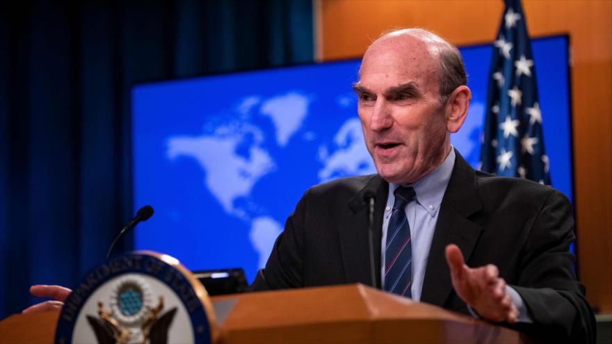 El enviado especial de Washington para Venezuela, Elliott Abrams, ofrece un discurso en Washington, 25 de junio de 2019. (Foto: AFP)