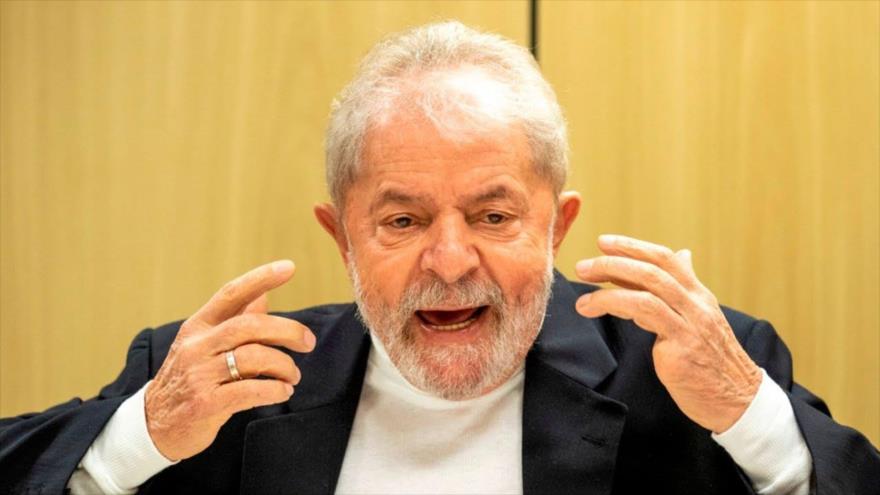 El expresidente de Brasil Luiz Inácio Lula de Silva durante una entrevista, 16 de agosto de 2019.