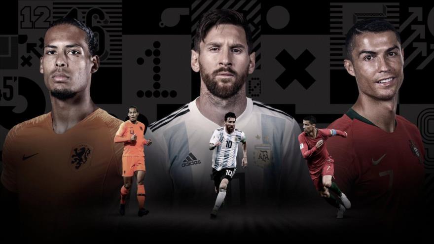 Los finalistas de The Best FIFA 2019 de izquierda a derecha: Virgil van Dijk, Lionel Messi y Cristiano Ronaldo. (Foto: FIFA)