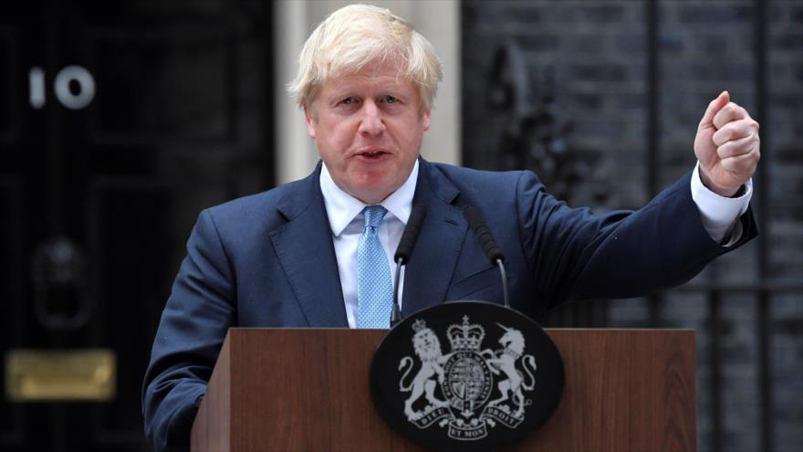 El premier británico, Boris Johnson, habla con la prensa desde Londres, 2 de septiembre de 2019. (Foto: AFP)