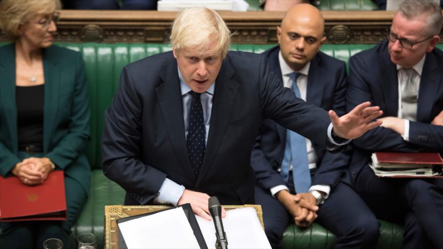 El premier británico, Boris Johnson, habla durante una sesión del Parlamento del país sobre el Brexit, 3 de septiembre de 2019. (Foto: AFP) 