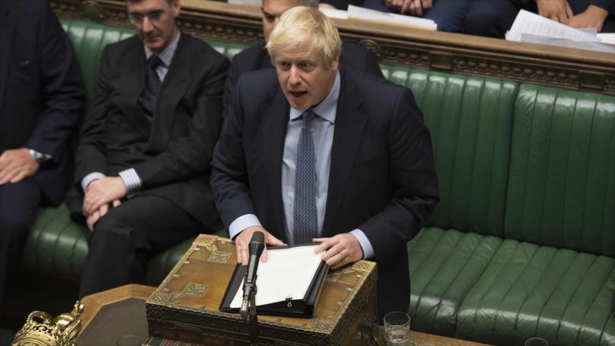 El primer ministro del Reino Unido, Boris Johnson, habla en el Parlamento británico, 4 de septiembre de 2019. (Foto: AFP)