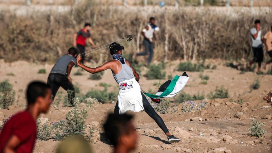 Palestinos durante una manifestación de la Gran Marcha del Retorno en la Franja de Gaza, 6 de septiembre de 2019. (Foto: AFP)