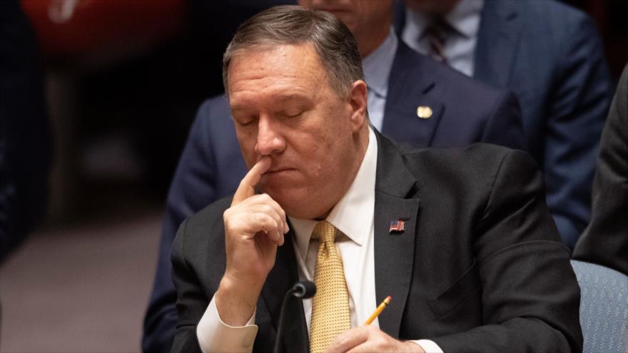 El secretario de Estado de EE.UU., Mike Pompeo, en una reunión del CSNU, 21 de agosto de 2019. (Foto: AFP)