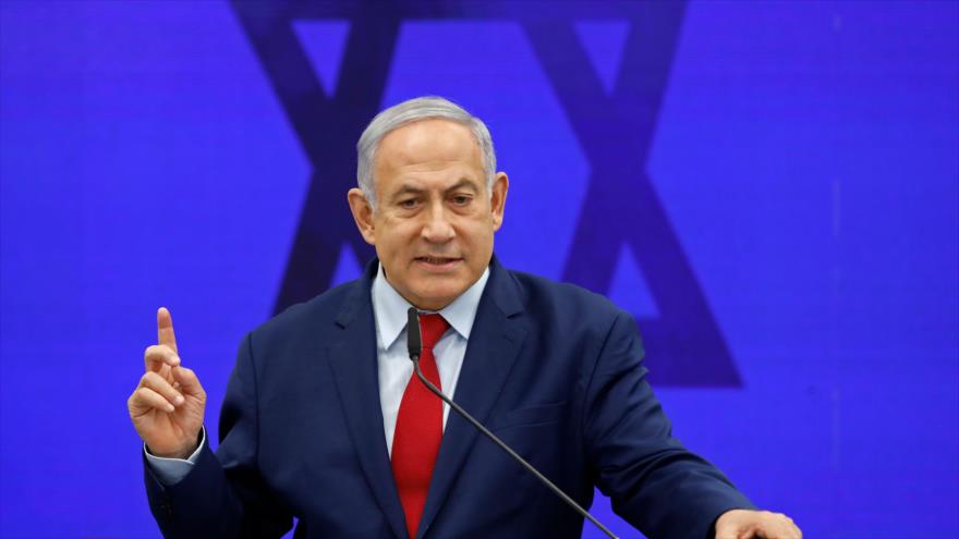 El primer ministro israelí, Benjamín Netanyahu, durante un acto en Ramat Gan, cerca de Tel Aviv, 10 de septiembre de 2019. (Foto: AFP)