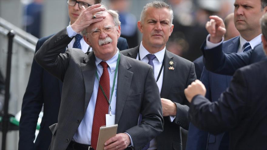 El ya exasesor de Seguridad Nacional de EE.UU., John Bolton, en Portsmouth, sur del Reino Unido, 5 de junio de 2019. (Foto: AFP)