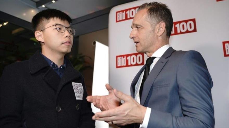 La reunión entre el activista de Hong Kong Joshua Wong con el ministro de Asuntos Exteriores alemán, Heiko Maas, 9 de septiembre de 2019.
