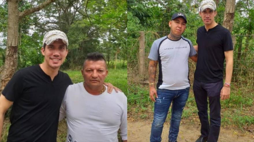 El líder opositor venezolano Juan Guaidó con jefes del grupo criminal colombiano “Los Rastrojos”.