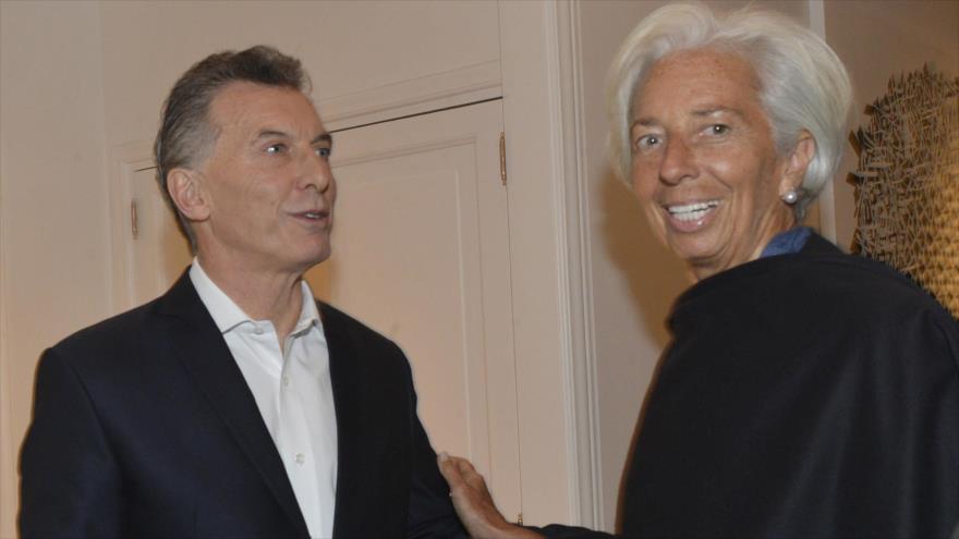 El presidente de Argentina Mauricio Macri, y Christine Lagarde, directora gerente del Fondo Monetario Internacional (FMI), en Buenos Aires, 20 de julio de 2018. 