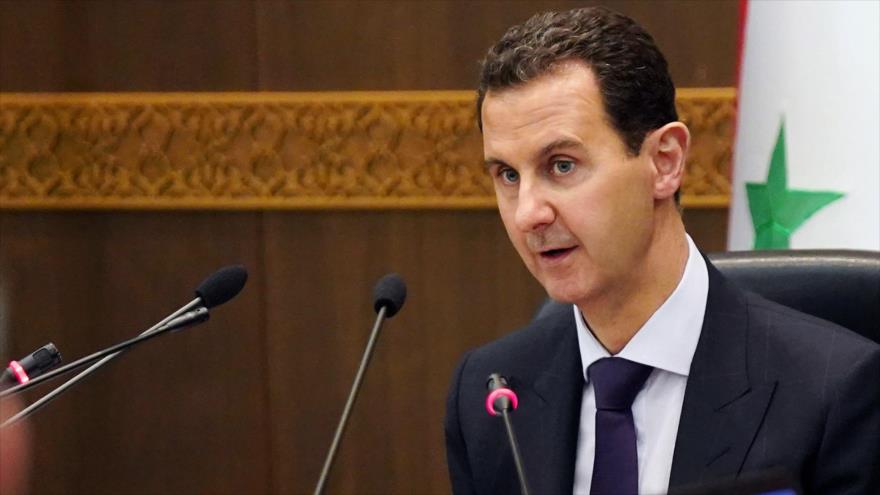 El presidente de Siria, Bashar al-Asad, en una reunión de su Gabinete en Damasco, la capital, 14 de mayo de 2019. (Foto: AFP)