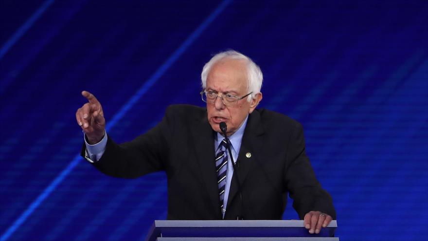 El senador estadounidense Bernie Sanders durante un debate presidencial en Houston, Texas, 12 de septiembre de 2019. (Foto: AFP)