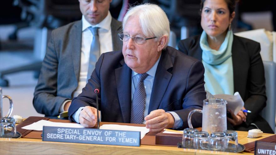 El enviado especial de la ONU para Yemen, Martin Griffiths, habla en una sesión del Consejo de Seguridad, 15 de septiembre de 2019. (Foto: AFP)