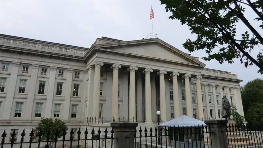 El edificio del Departamento del Tesoro de Estados Unidos en Washington D.C., capital.
