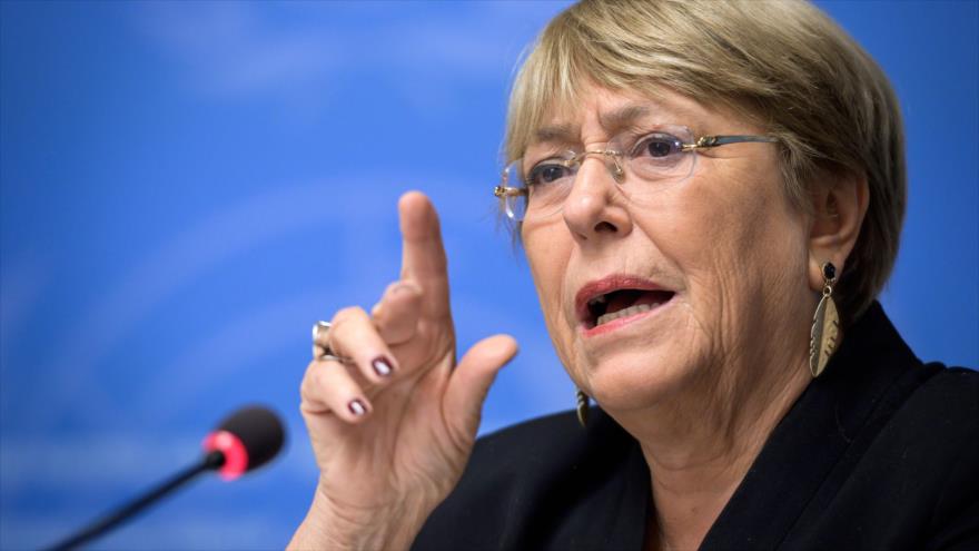 La alta comisionada de Derechos Humanos de la ONU, Michelle Bachelet, habla con la prensa en Ginebra (Suiza), 4 de septiembre de 2019. (Foto: AFP)