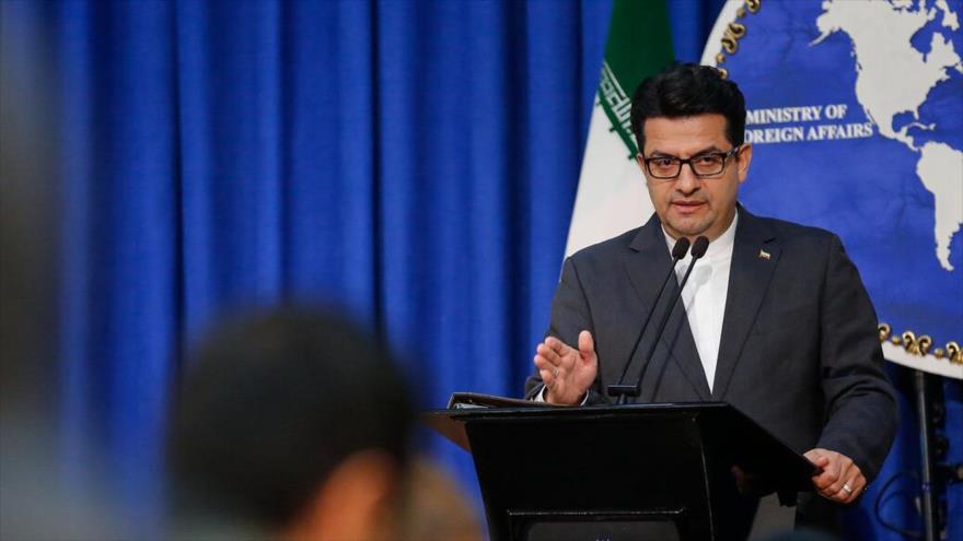 El portavoz de la Cancillería de Irán, Seyed Abás Musavi, en una conferencia de prensa en Teherán, la capital, 16 de septiembre de 2019. (Foto: IRNA)